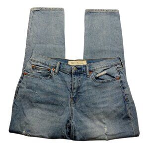Gap 1969 Best Girlfriend Straight Leg Jeans Light Wash 28 Distressed
